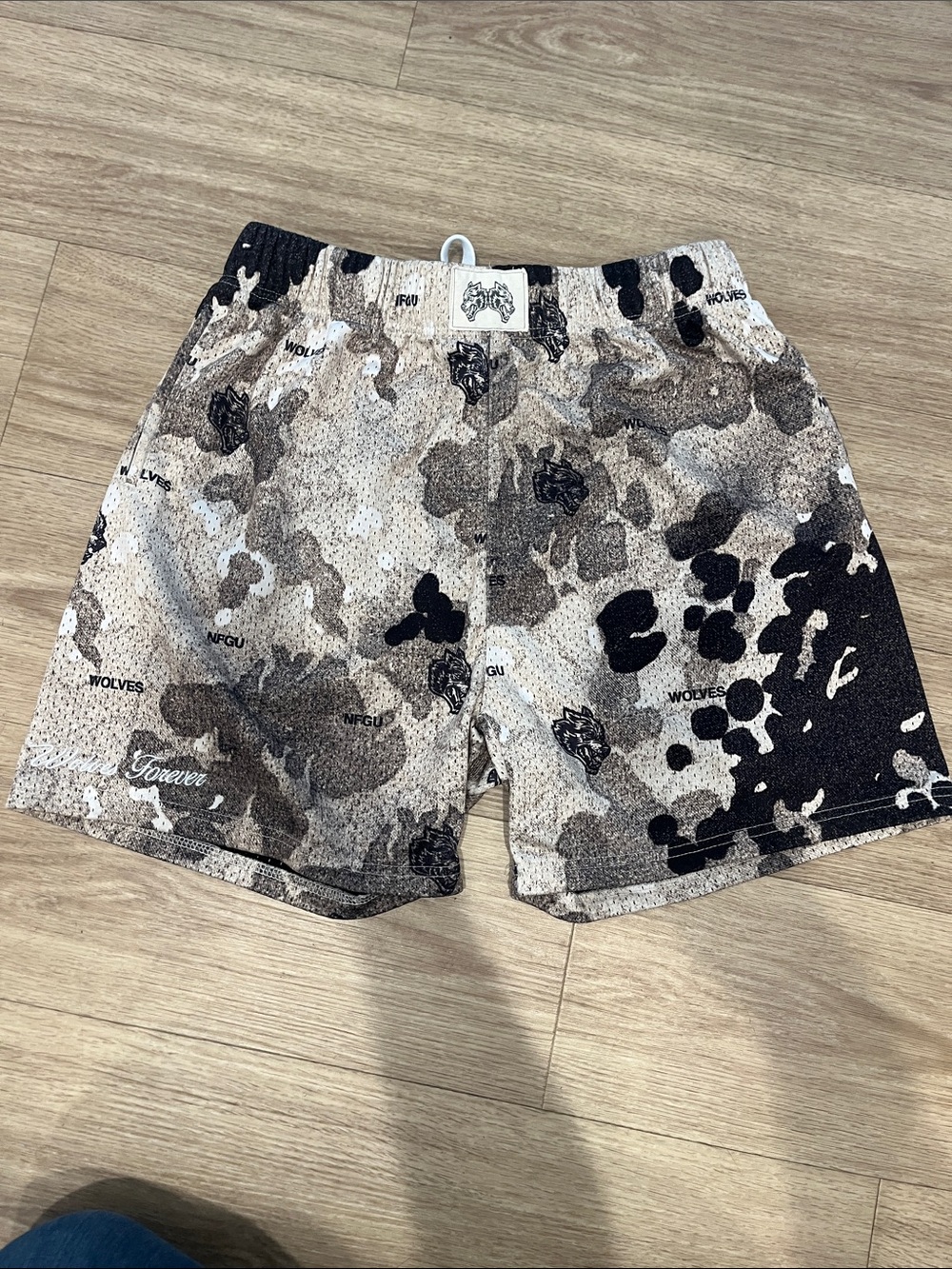 Darc Sport Wolves Forever Native Camo Heavy Mesh Gym Shorts - Large